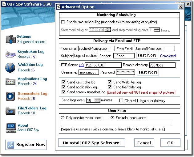 Casus bilgisayar keyloger 007 spy software serial